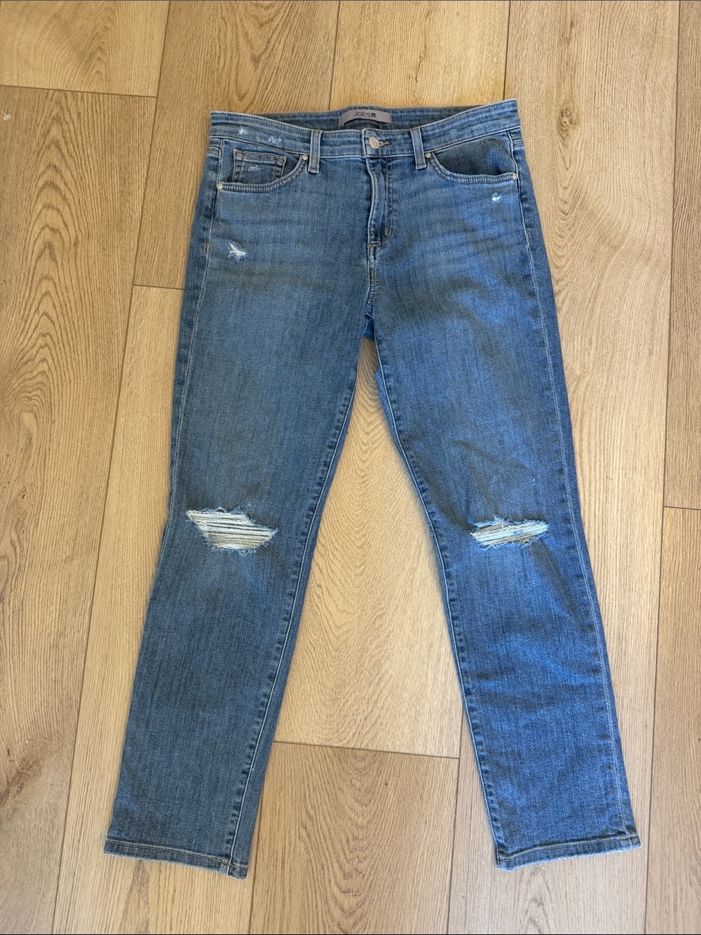 Joe's Jeans Blue Distressed Ankle Crop Jeans